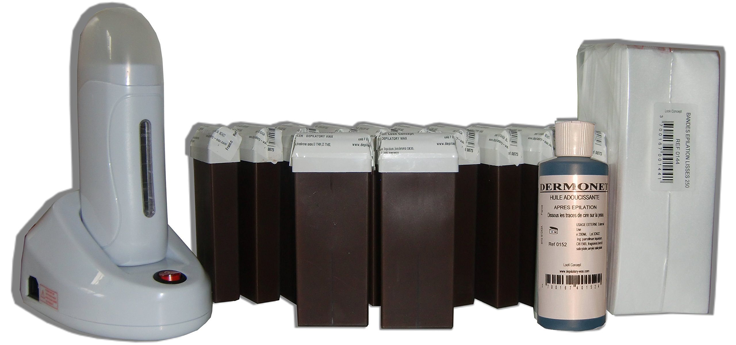 Storepil - NEO - Kit épilation 12 x 100 ml CHOCOLAT cire roll on épilation avec bandes