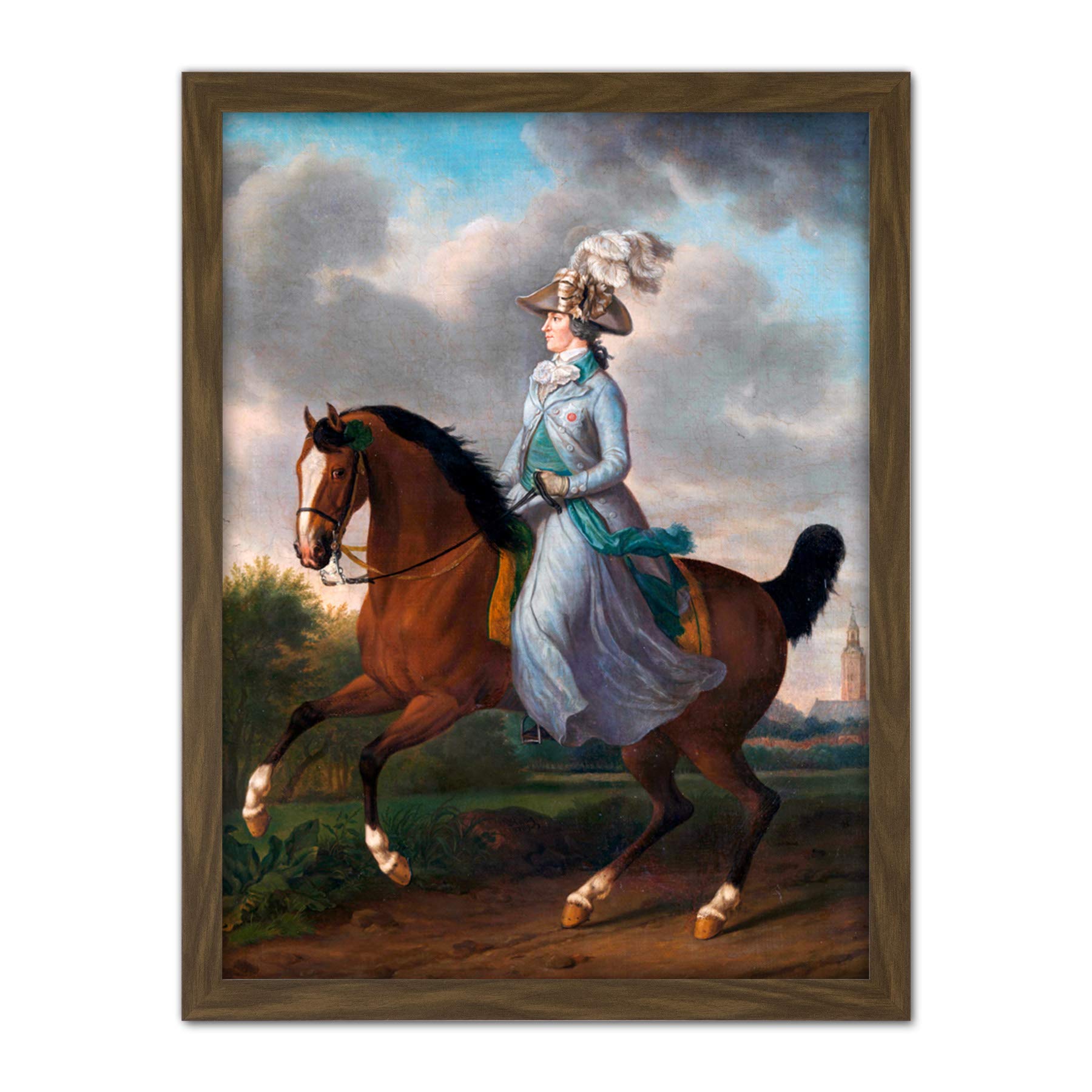 Artery8 Haag Wilhelmina Horse Equestrian Portrait Painting Artwork Framed Wall Art Print 18X24 Inch