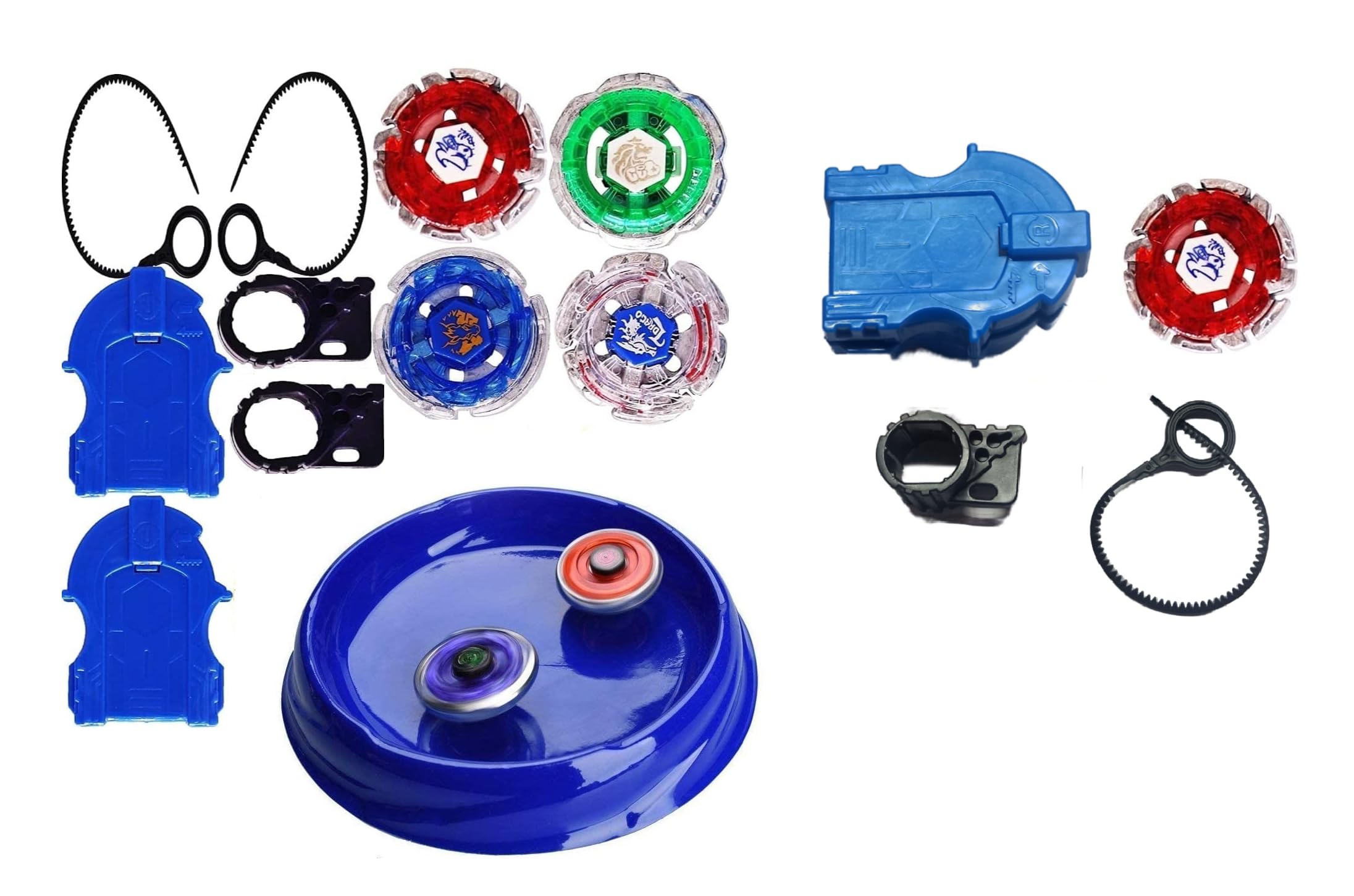 AIZCOSAizcos Spinning Top Toy Set for Kids | Battle Tops with Launchers & Arena | Action-Packed Toy for Boys & Girls (Age 3+) (Includes 5 Spinning Tops, 3 Launchers, 1 Stadium)