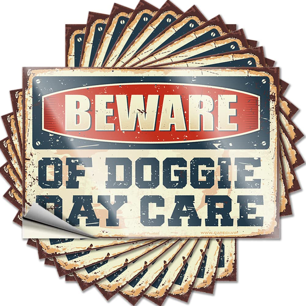 Bathroom Gifts Scooter Decals - Beware of Doggie Day Care Soft Area Waterproof Vinyl Sticker(6X9CM)