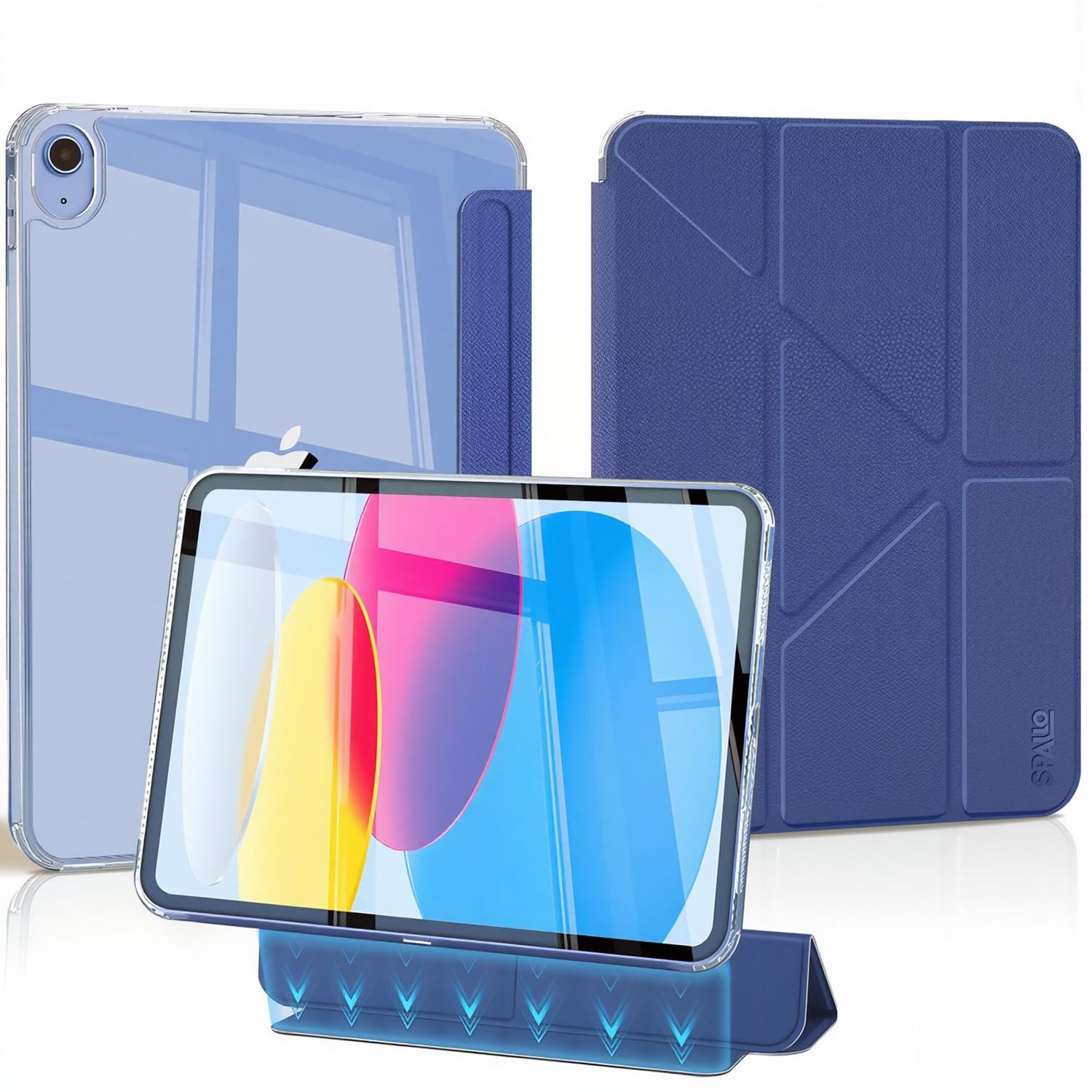 Spallo for iPad (A16) 11th/10th Generation Case(2025/2022) - Magnetic Detachable Portrait/Landscape Stand Cover with Hard Shell Back,5 Standing Angles