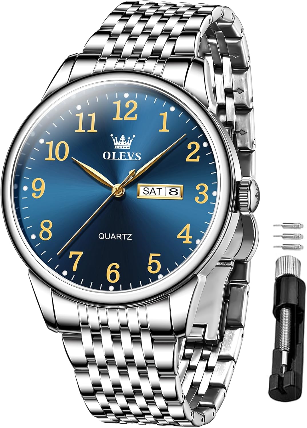 OLEVS Mens Watches Dress Waterproof Watch with Date Day