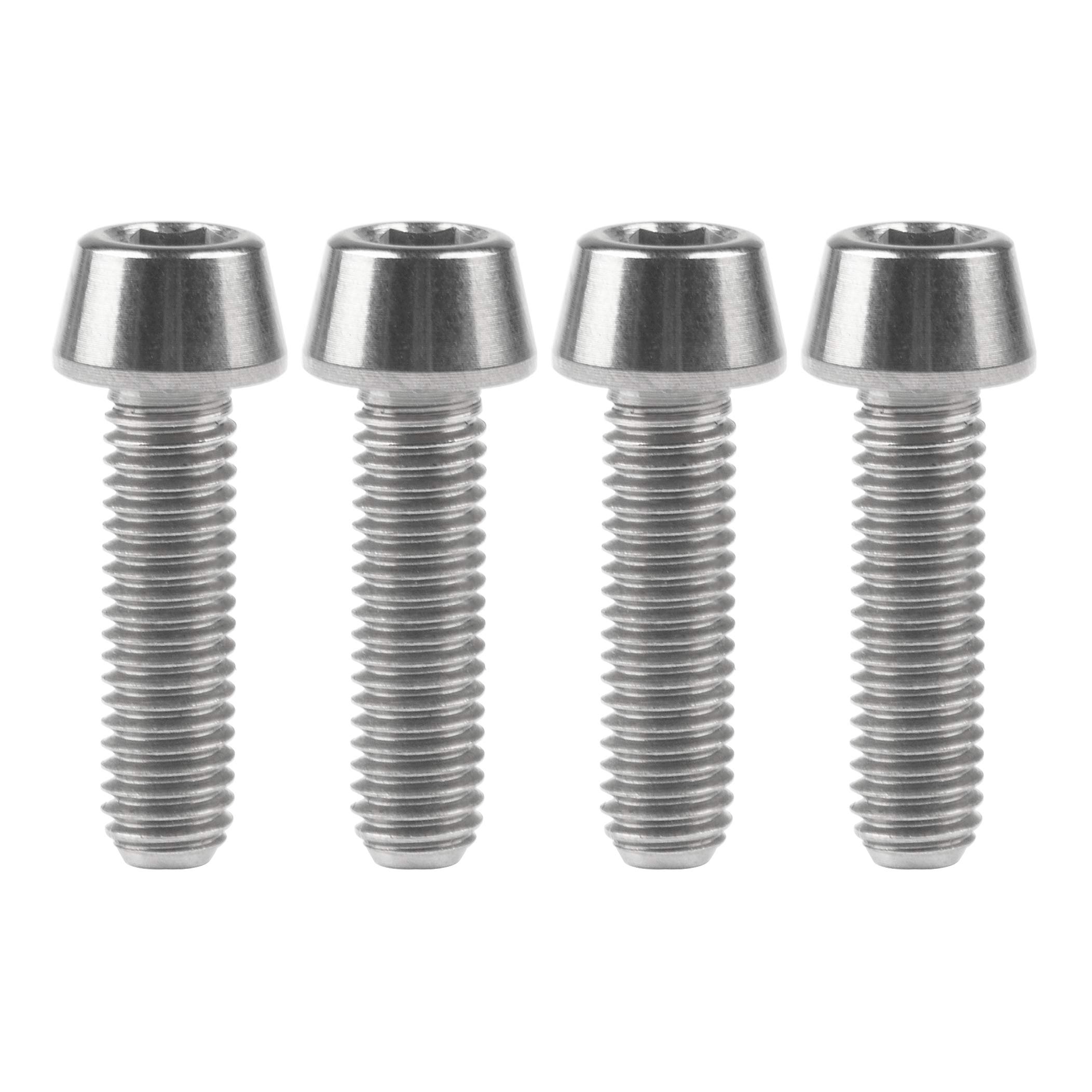 4 Vis Titan M5 X 18 Mm - Tête Conique DIN 912 - Argent - Neuves (pour Potence Vélo)
