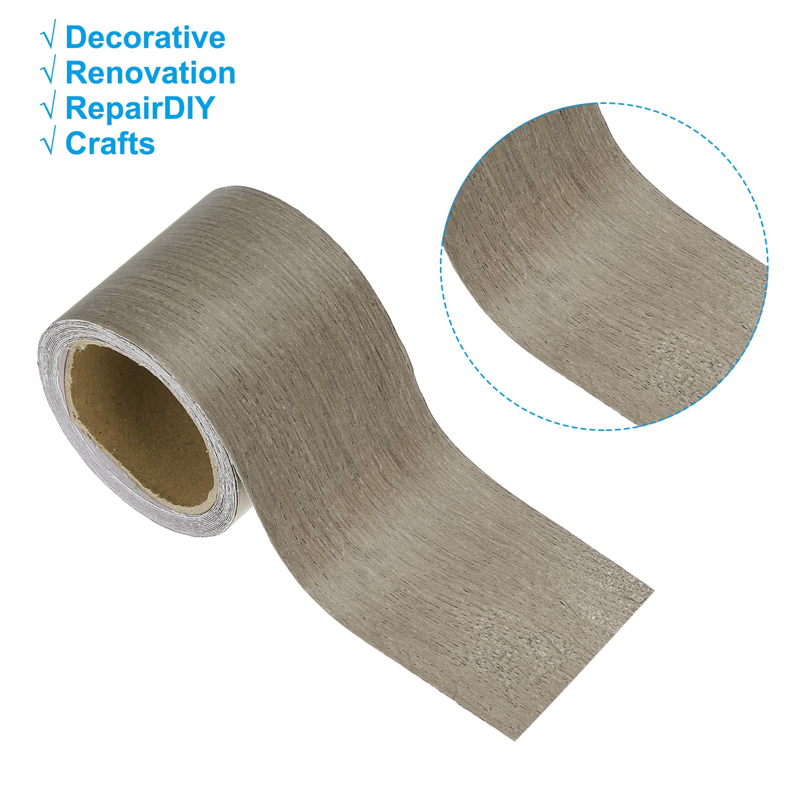PATIKIL Ruban Adhésif Grain De Bois Chêne Brun 8cm X 4.57m – Effet Meuble Bois, Auto-Adhésif Décoratif Imperméable
