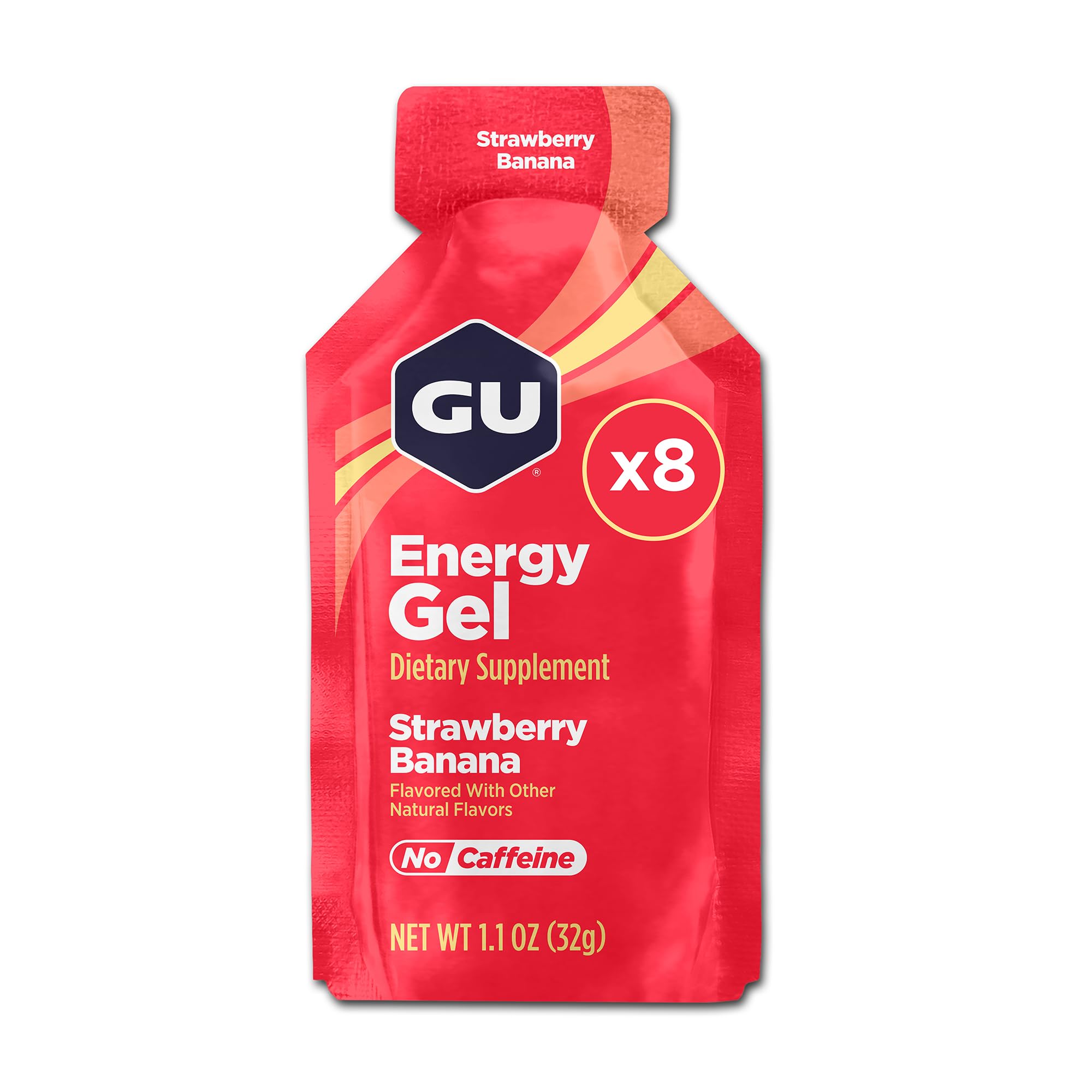 GU Energy Original Sports Nutrition Energy Gel Strawberry Banana 8-Count | Dual Source Energy for Endurance Athletes - main product image