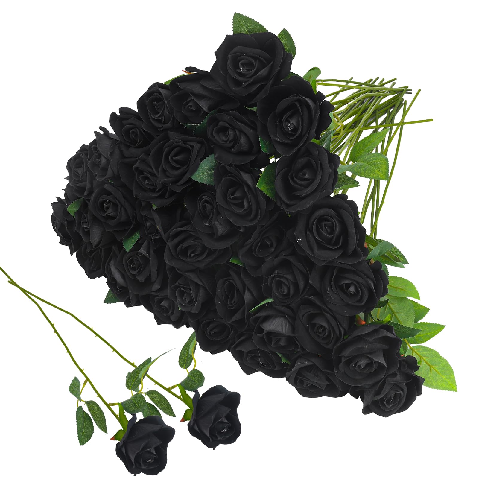 Hoemwarm 36 Pcs Black Rose Bouquet