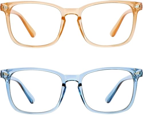 LifeArt - 2 pares de gafas de bloqueo de luz azul con bisagra de resorte, antifatiga, gafas de lectura para ordenador, gafas de juegos, gafas de LifeArt - 2 pares de gafas de bloqueo de luz azul con bisagra de resorte, antifatiga, gafas de lectura para ordenador, gafas de juegos, gafas de