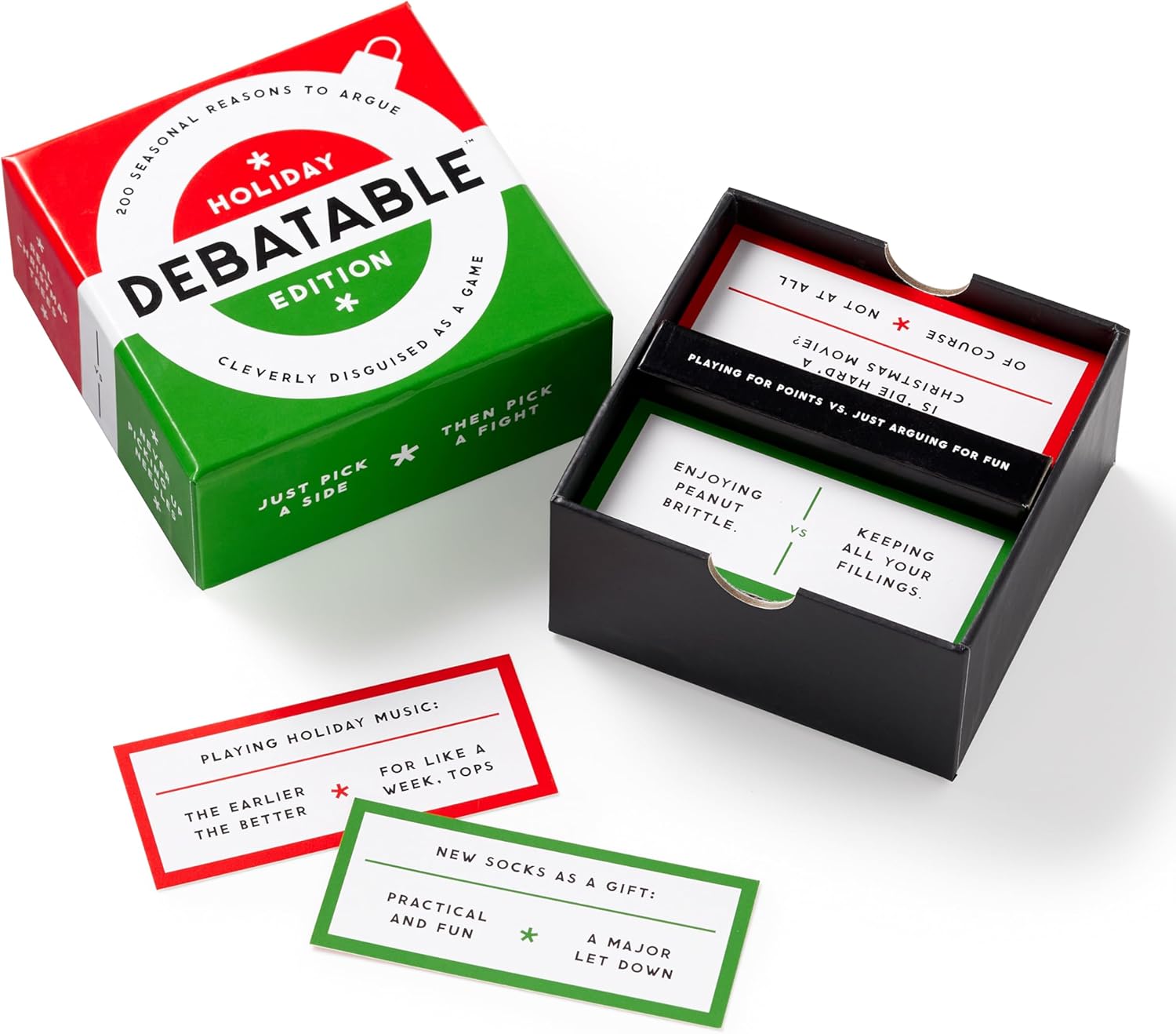 Brass Monkey Debatable Holiday Edition – Social Party Game with 400 Holiday Topics to Argue About, 2+ Players - Image 3