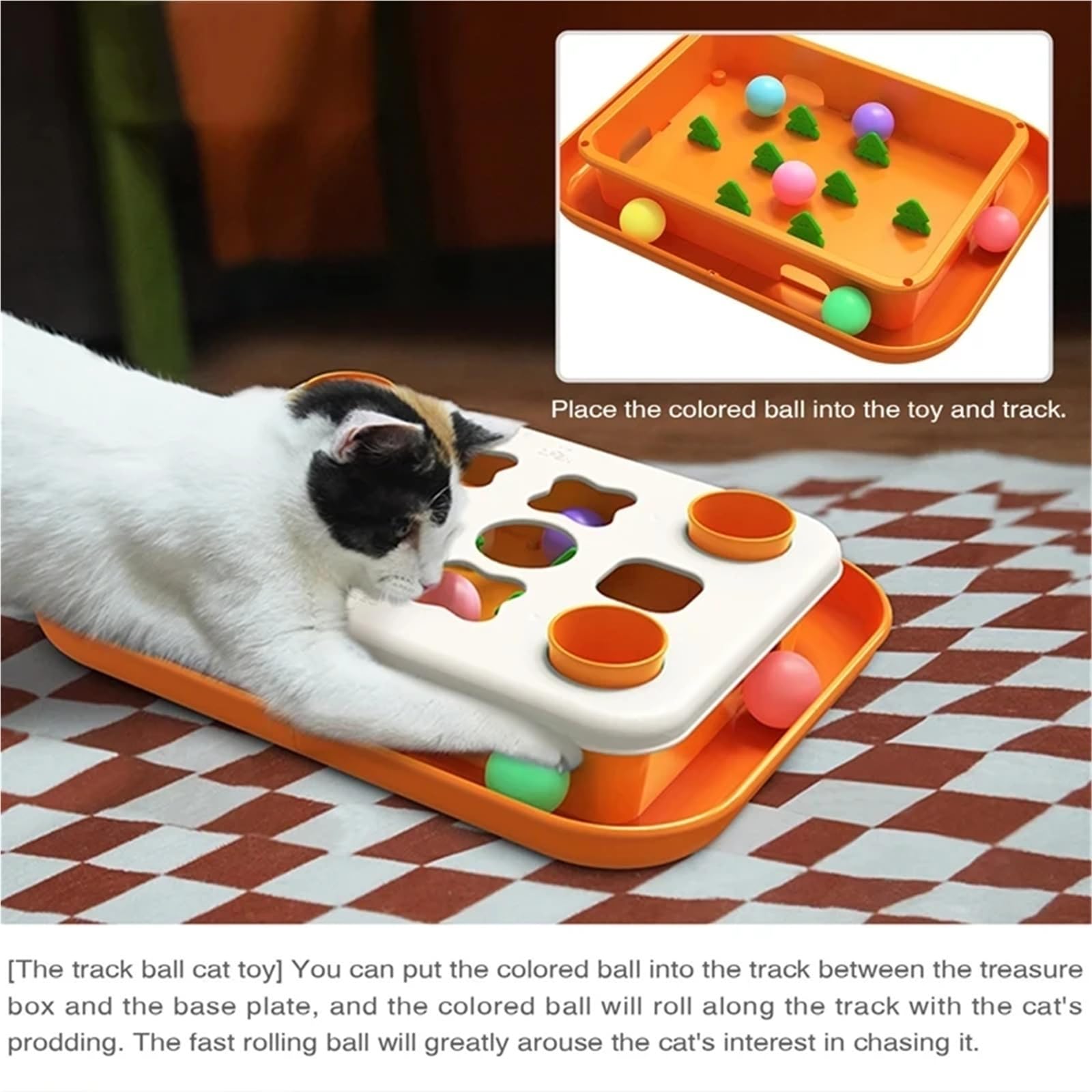 Dispensador de comida lenta Cat Puzzle Nivel 2, divertido juguete alimentador con bolas, estimulación mental, juego interactivo