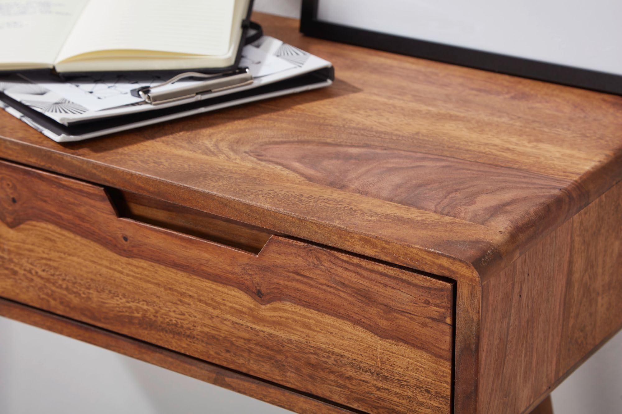 WOHNLING Consolle 90x36x76 cm Legno Massello di Sheesham, Cassetti