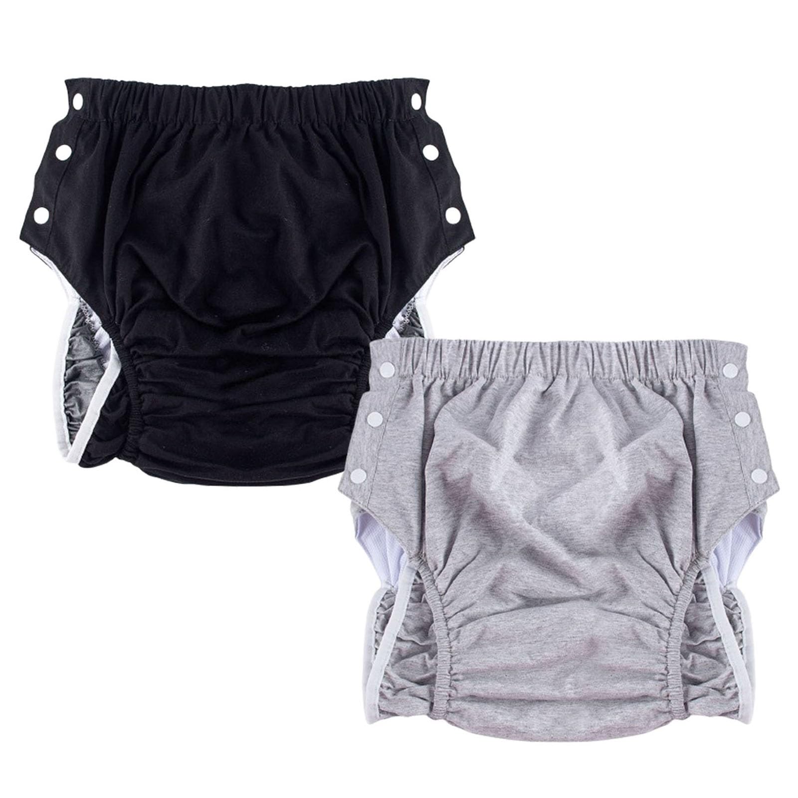 2 Stück Wiederverwendbare Stoffwindeln für Erwachsene,Waschbar Damen Höschen Inkontinenz Pants Männer Auslaufsichere Baumwoll Unterwäsche(Cotton Style 2,XX-Large)