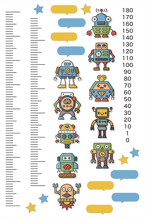 Amazon ウォールステッカー 身長計 記念 目盛り 子供部屋 ロボット かわいい 90 60cm シール式 装飾 おしゃれ 壁紙 はがせる 剥がせる カッティングシート Wall Sticker 雑貨 ガラス 窓 Diy プチリフォーム Meter Ws ウォールステッカー オンライン通販
