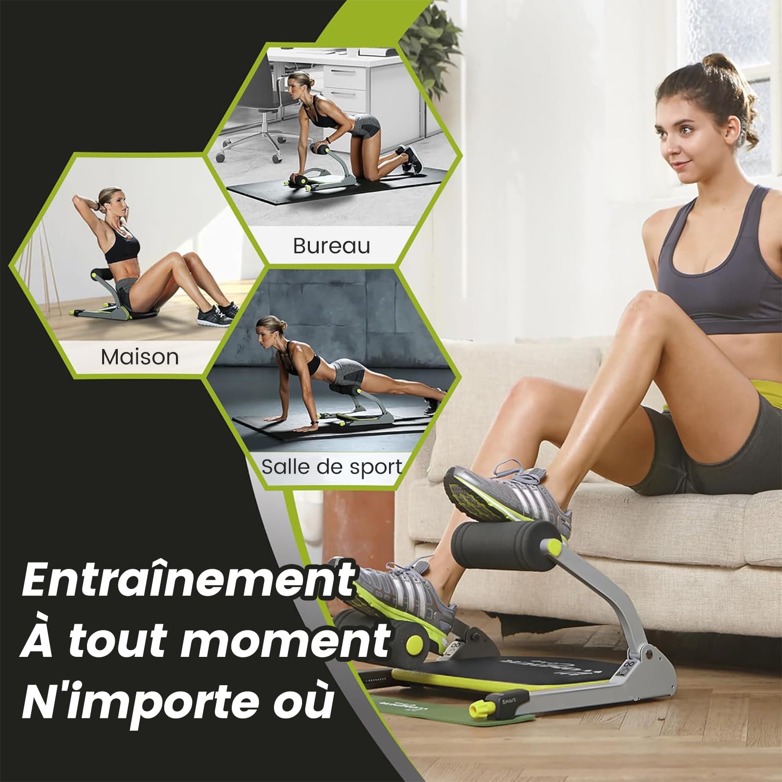 Wonder Core Machine intelligente pour abdominaux, équipement d'exercice abdominal, machine d'entraînement du corps total pour salle de sport à domicile