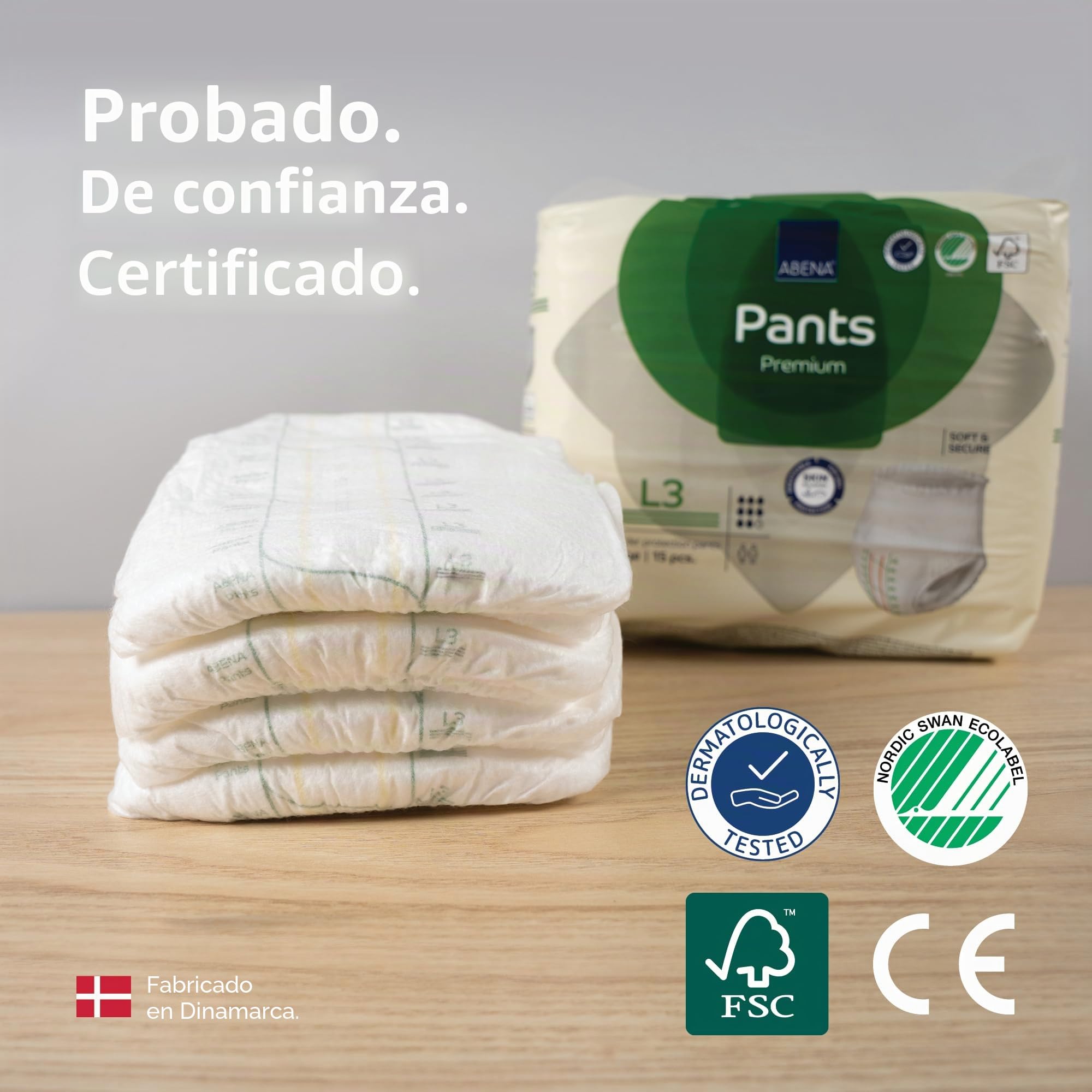 ABENA L3 - Pantalones de incontinencia para adultos, 6 paquetes de 15, 2400 ml | Pack 6 x 15 Un
