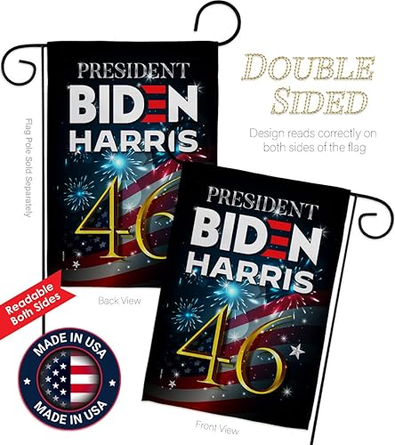 Miniatura 3 de Biden Harris Flag President 46 Juego de bandera de jardín con soporte Patriótico Vote Demócrata Republicano Tea Party Estados Unidos Americana