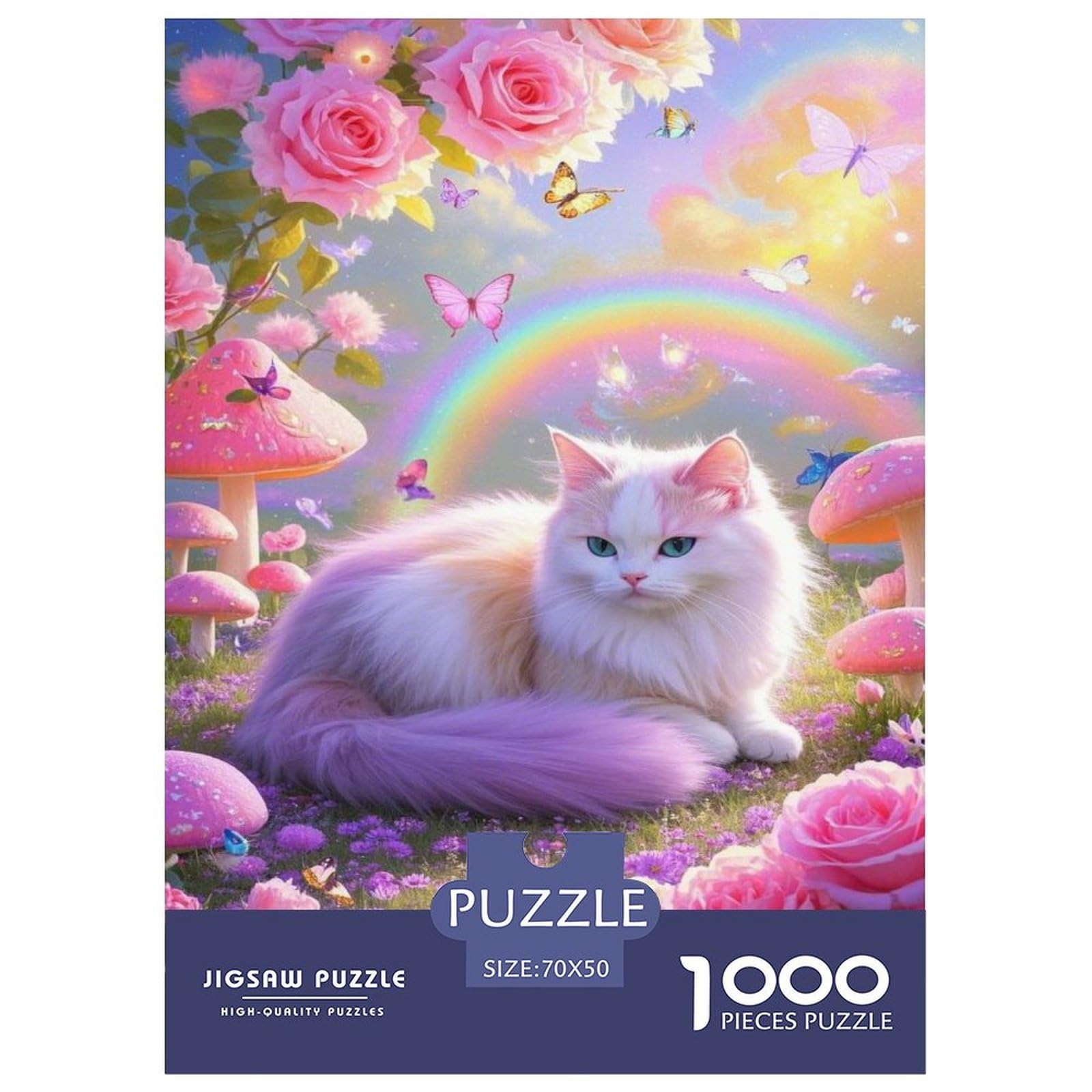Persian Cat Jigsaw Puzzles 1000 Piece Challenge Toy for Adults,Rose Impossible Jigsaw Puzzles 1000 Pieces Educational Games Home Decoration 70x50cm/1000pcs