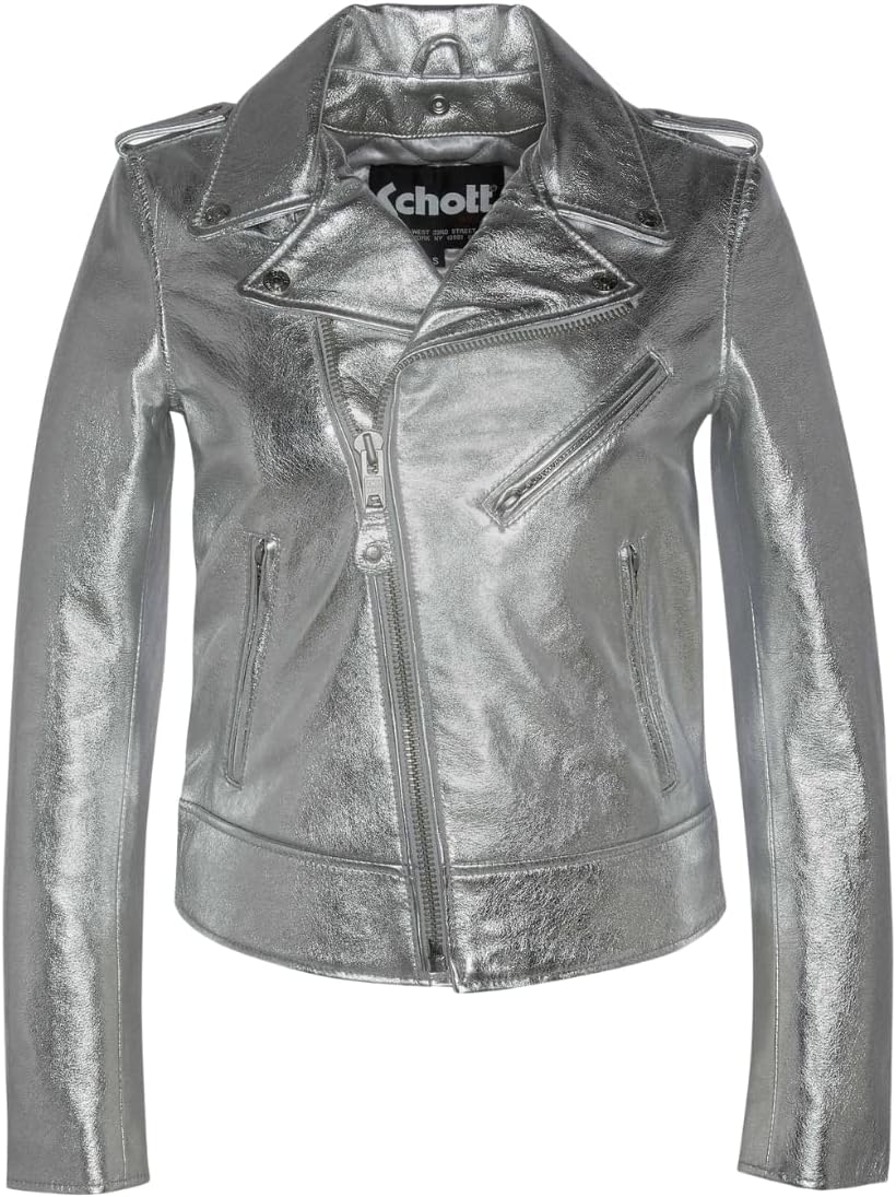 Silver perfecto® jacket, lamb leather