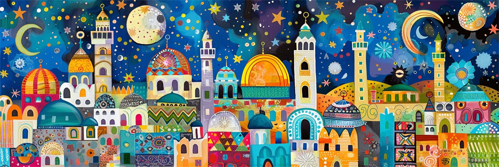 Peinture Numero Adulte,Ville Peinture par Numero Enfant Débutants,Ciel étoilé Paint by Numbers Kits Activité Manuelle Loisirs Créatifs,DIY Peint à la Main Peinture à l'huile,Sans Cadre,70x210cm-481