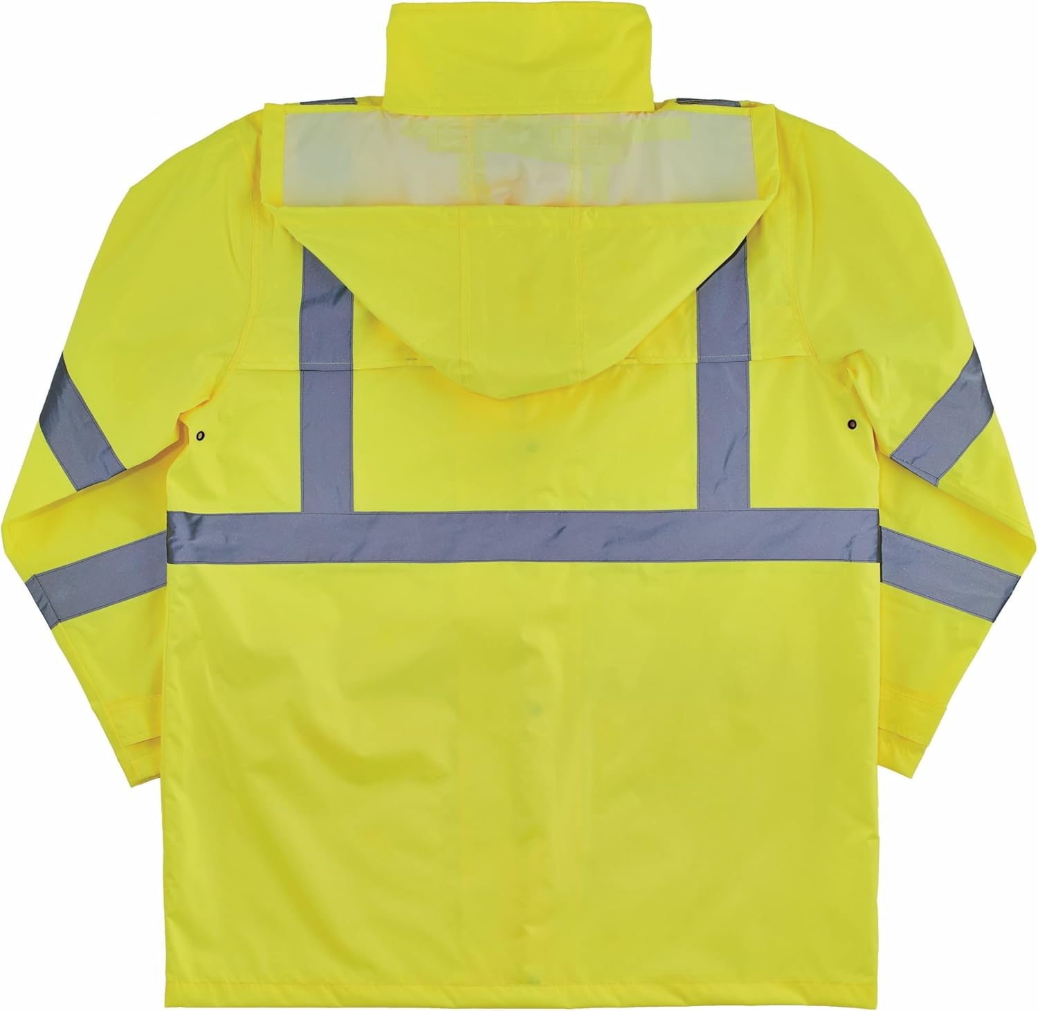 Ergodyne High Visibility Reflective Lightweight Rain Jacket, Lime, Large, ANSI Compliant, GloWear 8366