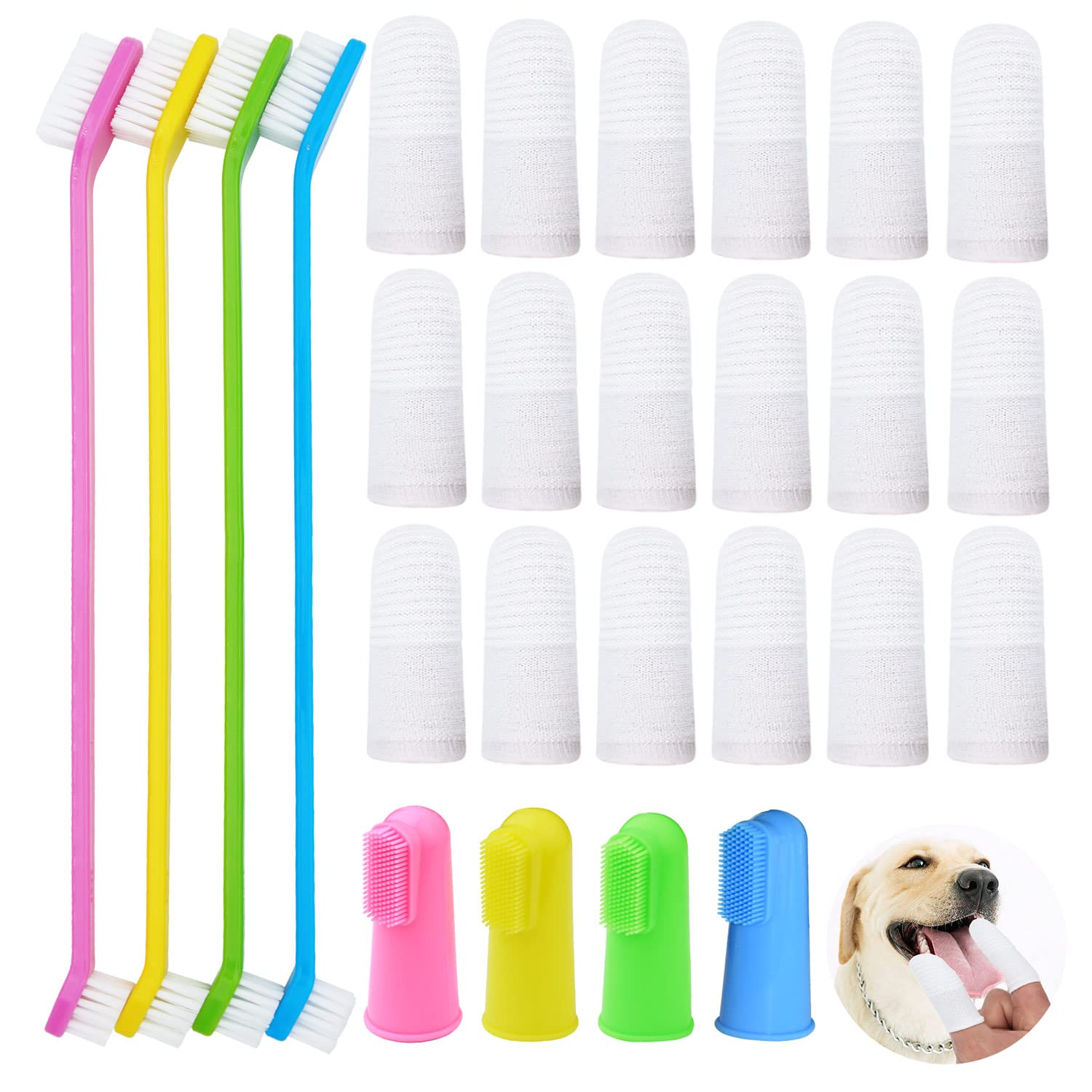 VQVAAQ Dog Toothbrush Cat & Dog Toothbrush Soft Bristle Pet Toothbrush Combo Pack for The Dental Care of Your Small to Large Dogs, Cats,…