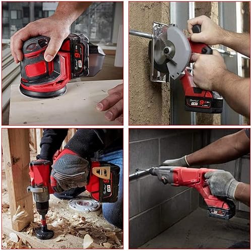 Miniatura 7 de TENMOER Paquete de 2 baterías de repuesto de 9.0 Ah compatibles con Milwaukee M18 para baterías Milwaukee M18 de 18 V 48-11-1890