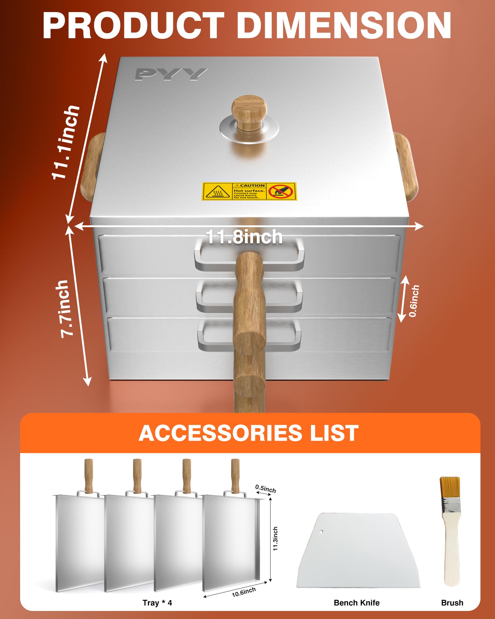 Pyy 3 Layer Cantonese Cheung Fun Machine Stainless Steel Cheung Fun ...