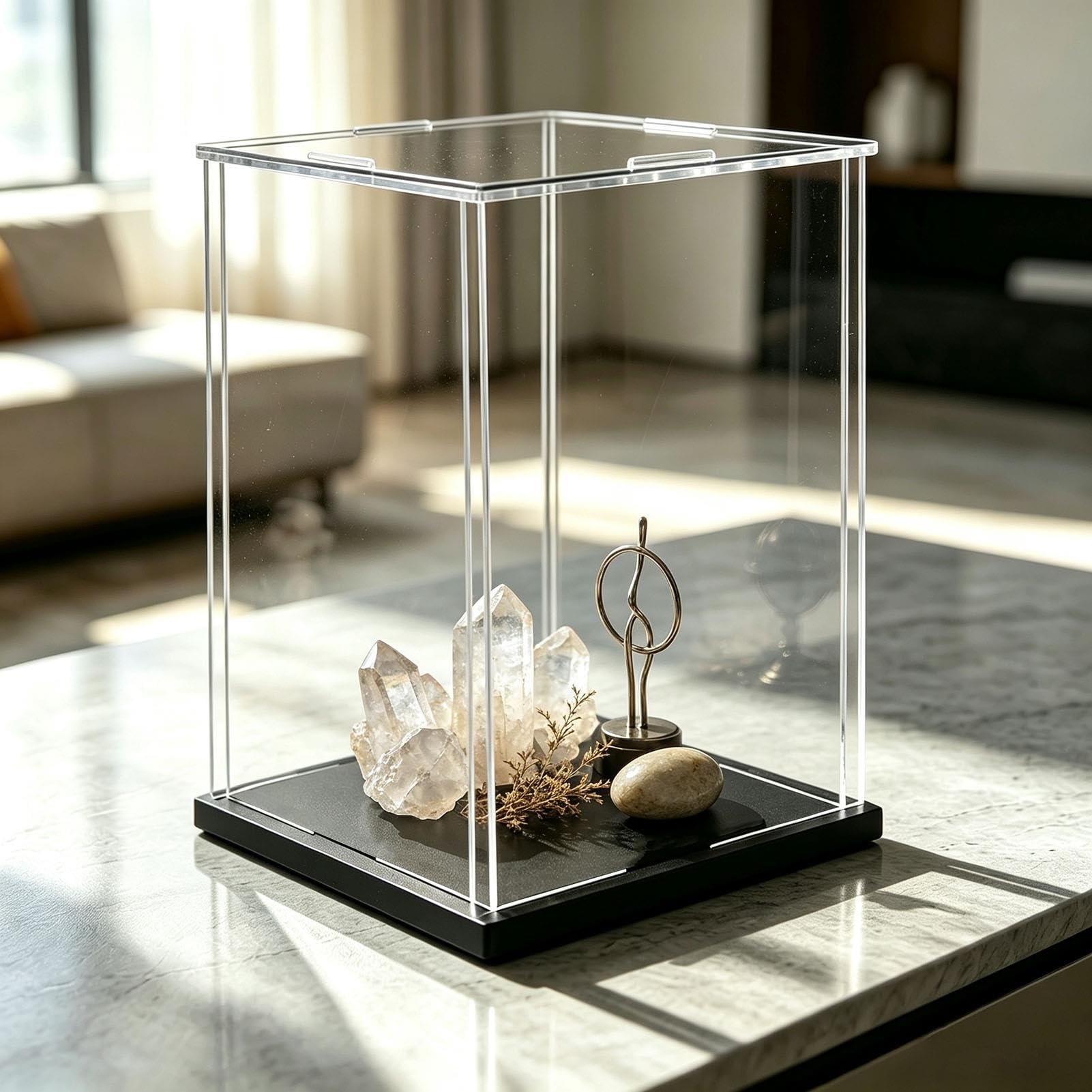 Vitrina Expositora Caja de Acrílico Transparente (tipo Cubo o Rectangular)