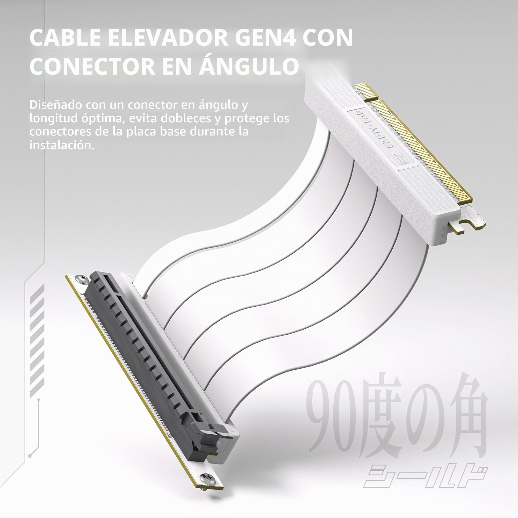 EZDIY-FAB Shield Series - Soporte vertical para GPU para tarjetas gráficas, cable elevador PCIe 4.0 de alta velocidad, extensión flexible de 115 mm, conector de 90°, compatible con ranuras PCIe