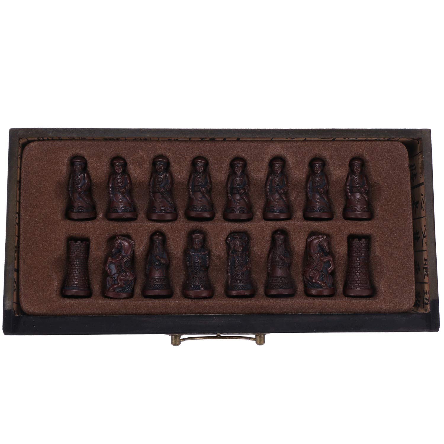 32 Piezas/Juego Mesa de Madera de Ajedrez Juegos de Ajedrez Chinos Regalo de ColeccióN Vintage de Resina Regalos Premium de CumpleañOs de Navidad de Pieza Juego de Mesa