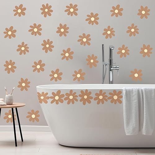 Miniatura 6 de BBTO Calcomanía de pared de margaritas de vinilo de flores, calcomanías de margaritas, calcomanías florales para despegar y pegar, para guardería,