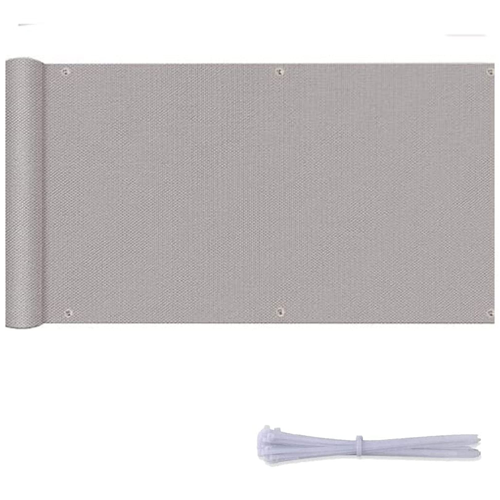 GLDYTVF Outdoor Balcony Sun Shade Awning Cladding 6.5m x 0.95m Light Grey Includes Nylon Cable Ties and Cord