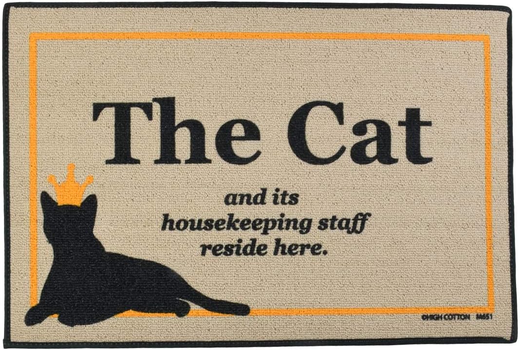 Treasure Gurus Funny Cat Housekeeping Staff Welcome Doormat Outdoor Floor Rug Entrance Door Mat Pet Gift