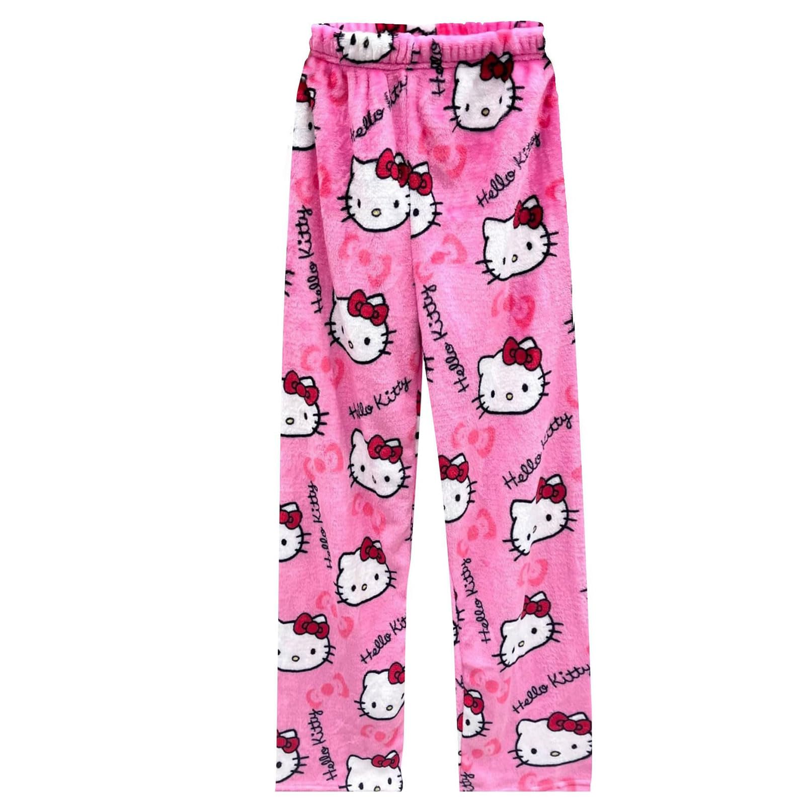 DaengGeGe Damen Pyjama Hosen, Schlafanzughose Damen, Bequeme Pyjamahose mit Cartoon-Motiv, für Zuhause, Herbst und Winter