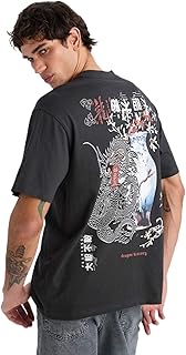 ديفاكتو تي شيرت محبوك باكمام قصيرة ورقبة دائرية ضيقة للرجال والشباب، لون رصاصي، مقاس M