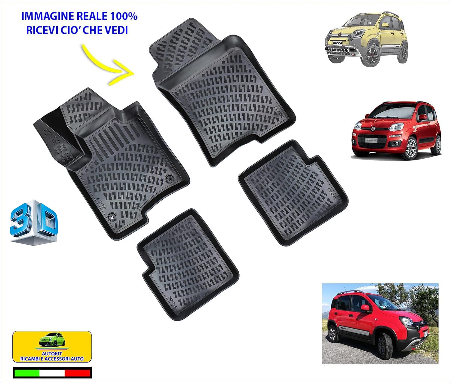 F901573 - Tappetini su Misura per Auto in gomma Antiscivolo Compatibile con Mazda 3 dal 2013-2017,Restyling dal 2017-03/2019, Mazda 6 dal 2013-2017,Restyling dal 2017