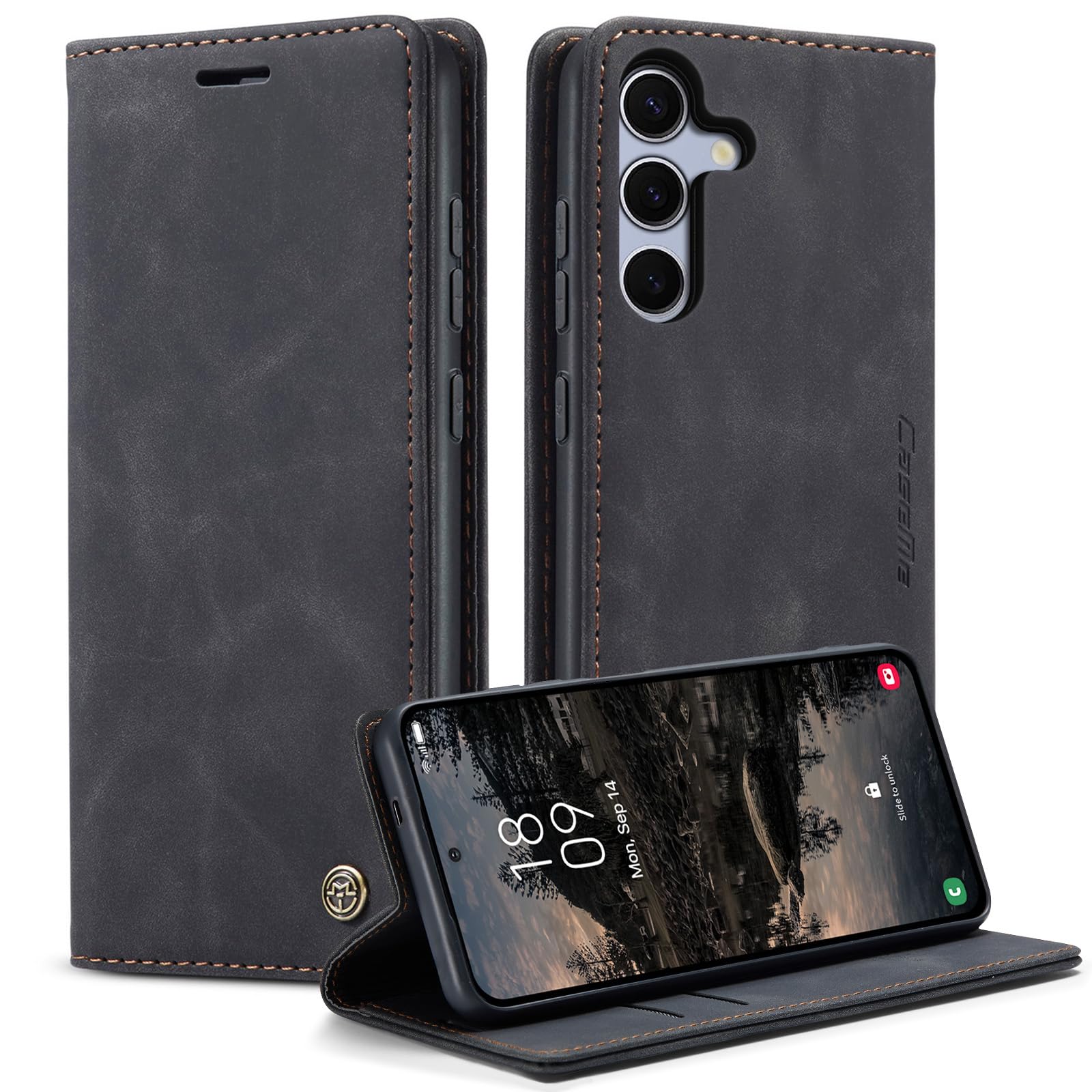GerlWorld Leder Klapphülle für Samsung