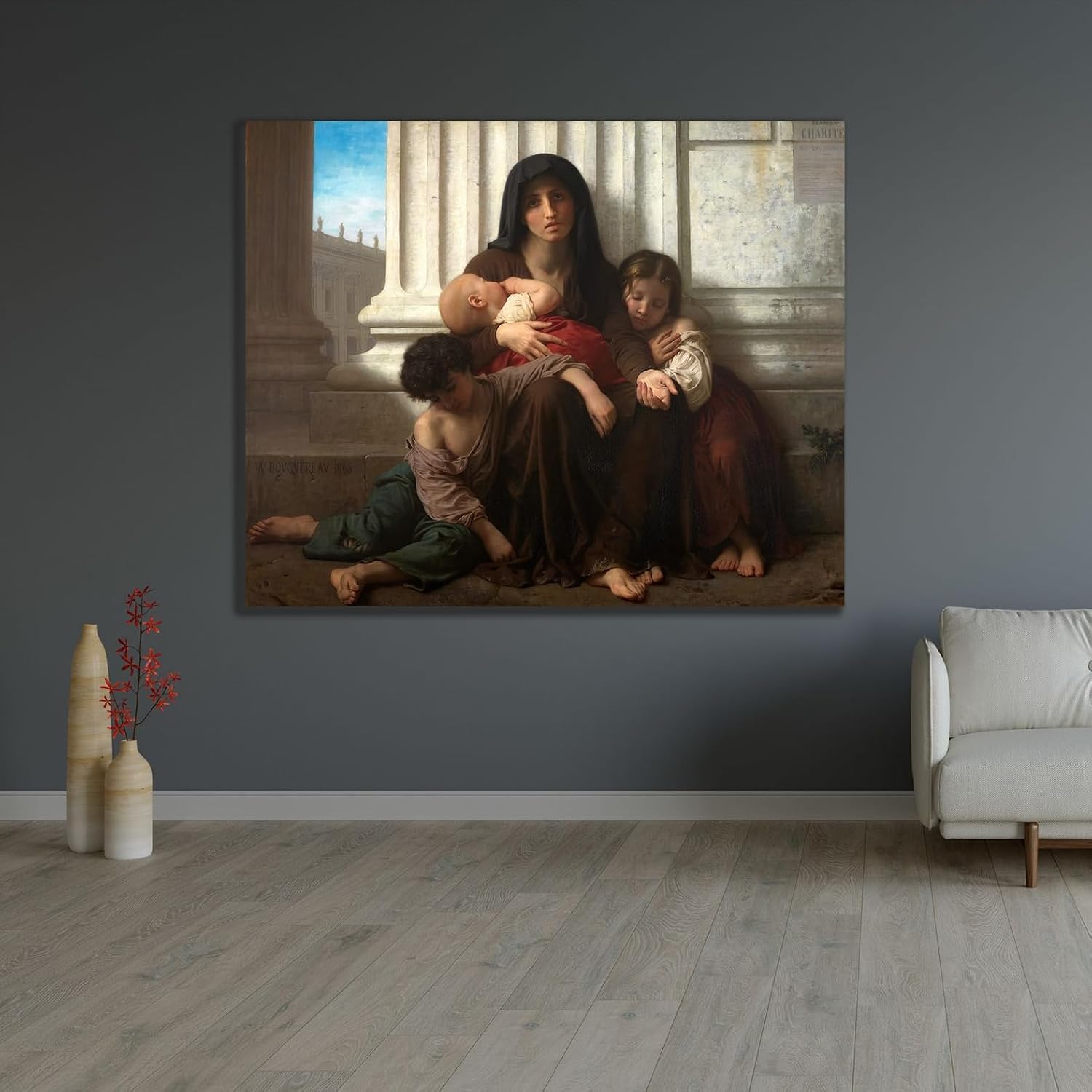 ArtDirect Charity 1865 Unframed Art Print Giclee Poster by Bouguereau, William-Adolphe - Ready for Framing with Customization Sizes 10x8, 14x11, 20x16, 30x24, 44x36, and 59x48 Inches