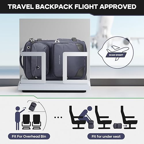 Miniatura 5 de Maelstrom Mochila de viaje para hombres y mujeres, mochila de mano de 35 litros para viajar en avión, con bolsa de cinturón de moda, mochila casual
