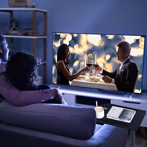 Vista 7 de 360° Rotatable Sofa Tray Table for Couch Arm - Height Adjustable End Table for Bed or Chair with Phone & Tablet Slots, TV Tray Table, Side Table