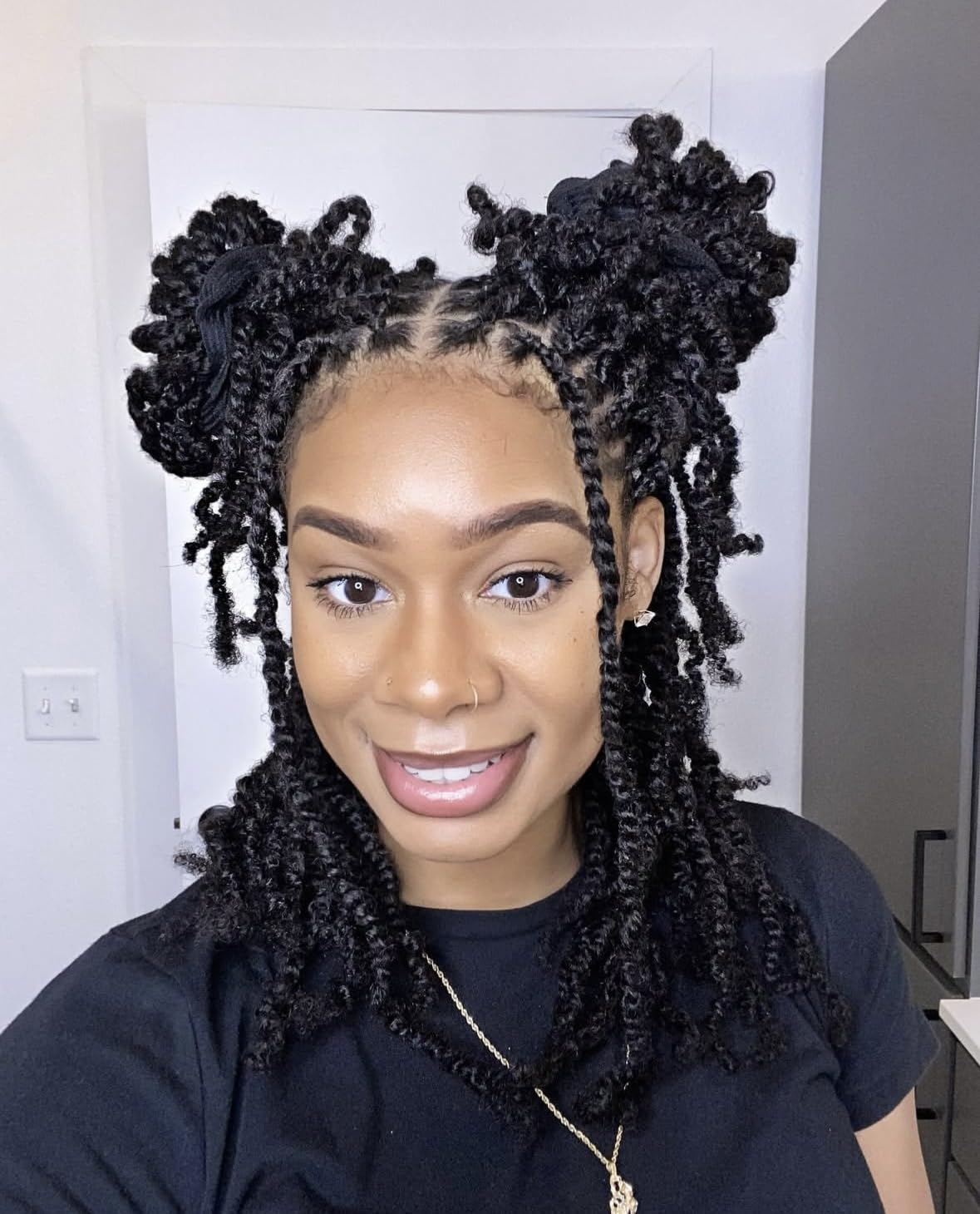 BLL Afro Kinkys Bulk Human For Braiding Hair Mini Twist Braiding Dreadlock Loc Extensions Black Color 16 Inch 50G