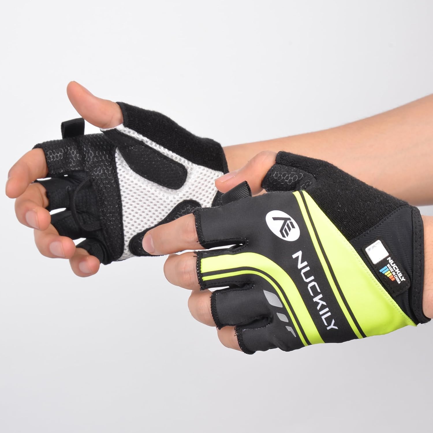 Cycling Gloves with Shock-Absorbing Pad, Unisex Half Finger Bike Gloves Lightweight Biking Gloves for Mountain Road Biking