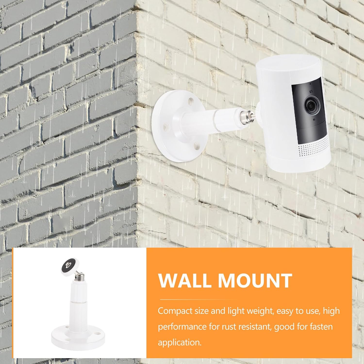 Uonlytech 4pcs Security Camera Wall Mount Bracket Holder Rust-Resistant Compact Stand for Indoor Outdoor Use Compatible with Smart Home Surveillance Systems image 3