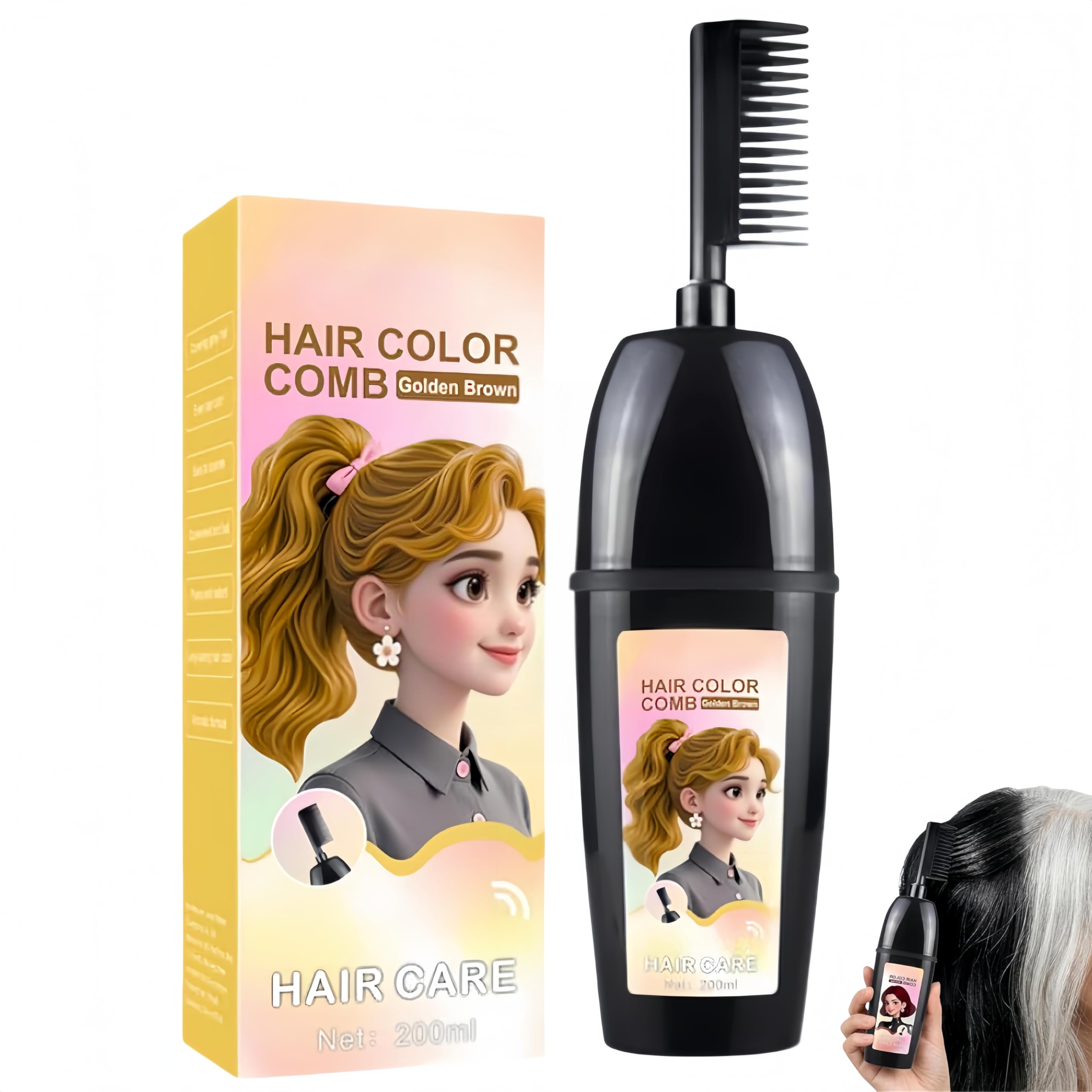 Peigne à coloration capillaire réutilisable brun doré haute précision - 8