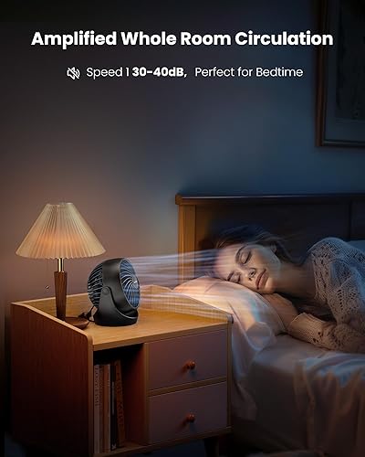 Miniatura 3 de Gaiatop Ventilador de escritorio, ventilador eléctrico portátil de escritorio de 5 pulgadas, pequeño pero potente con 3 velocidades de inclinación