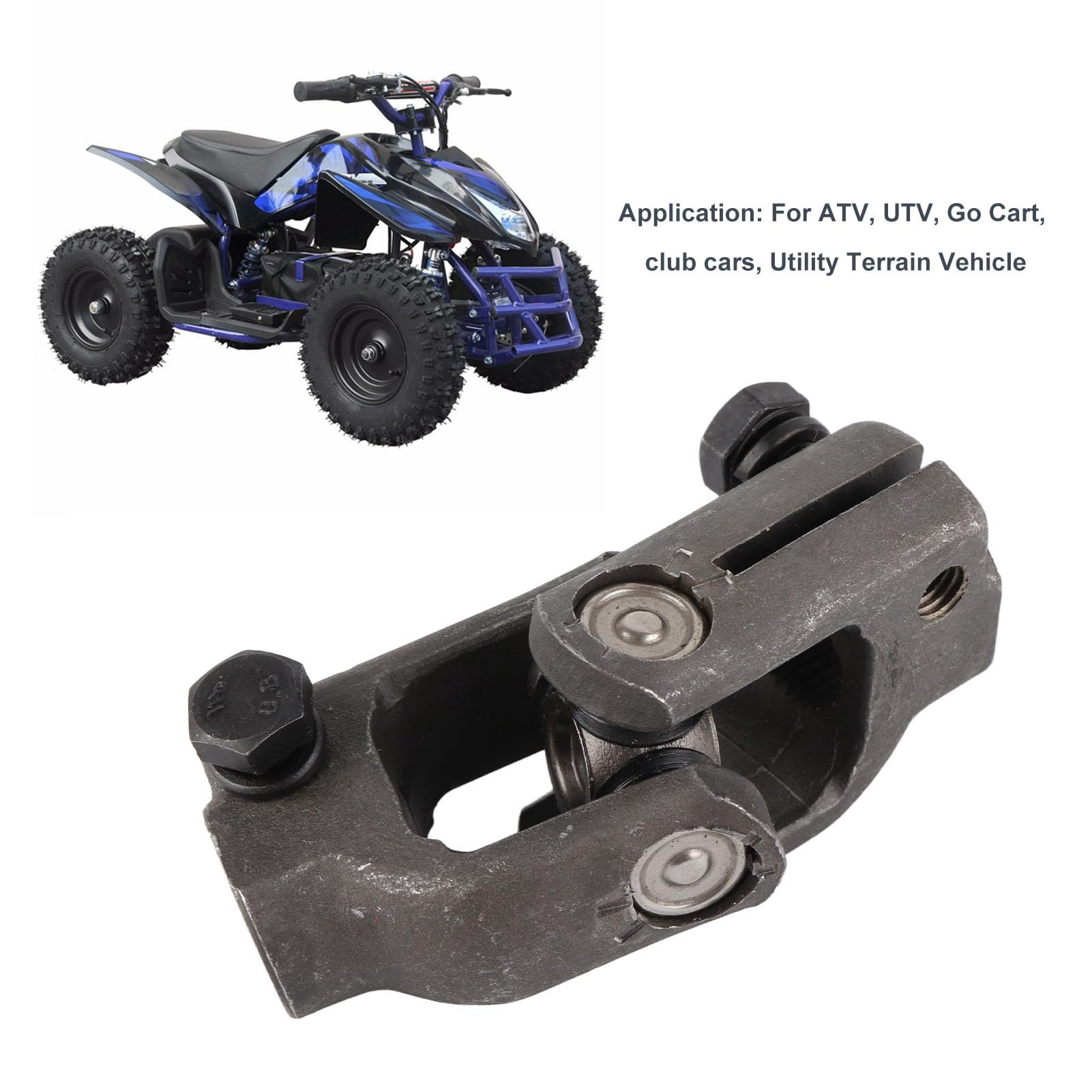 22T Double D Phosphatation Rotule de Direction Universelle U Joint 14mm Diamètre du Trou pour ATV UTV Go Cart Joint Direction Universelle U Joint de Direction U Coupleur DD