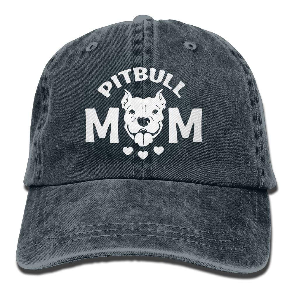 Baseball Cap Pitbull Mom 1-1 Women Snapback Casquettes Polo Style Low Profile,Personality Caps Hats Men Women Casual Denim Adjustable Dad Hat Baseball Cap Trucker Hat