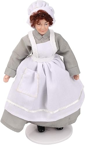 Miniatura 7 de RiToEasysports Doll People, casa de muñecas miniatura de porcelana modelo de decoración con soporte para edificios de casa de Doullhouse a escala