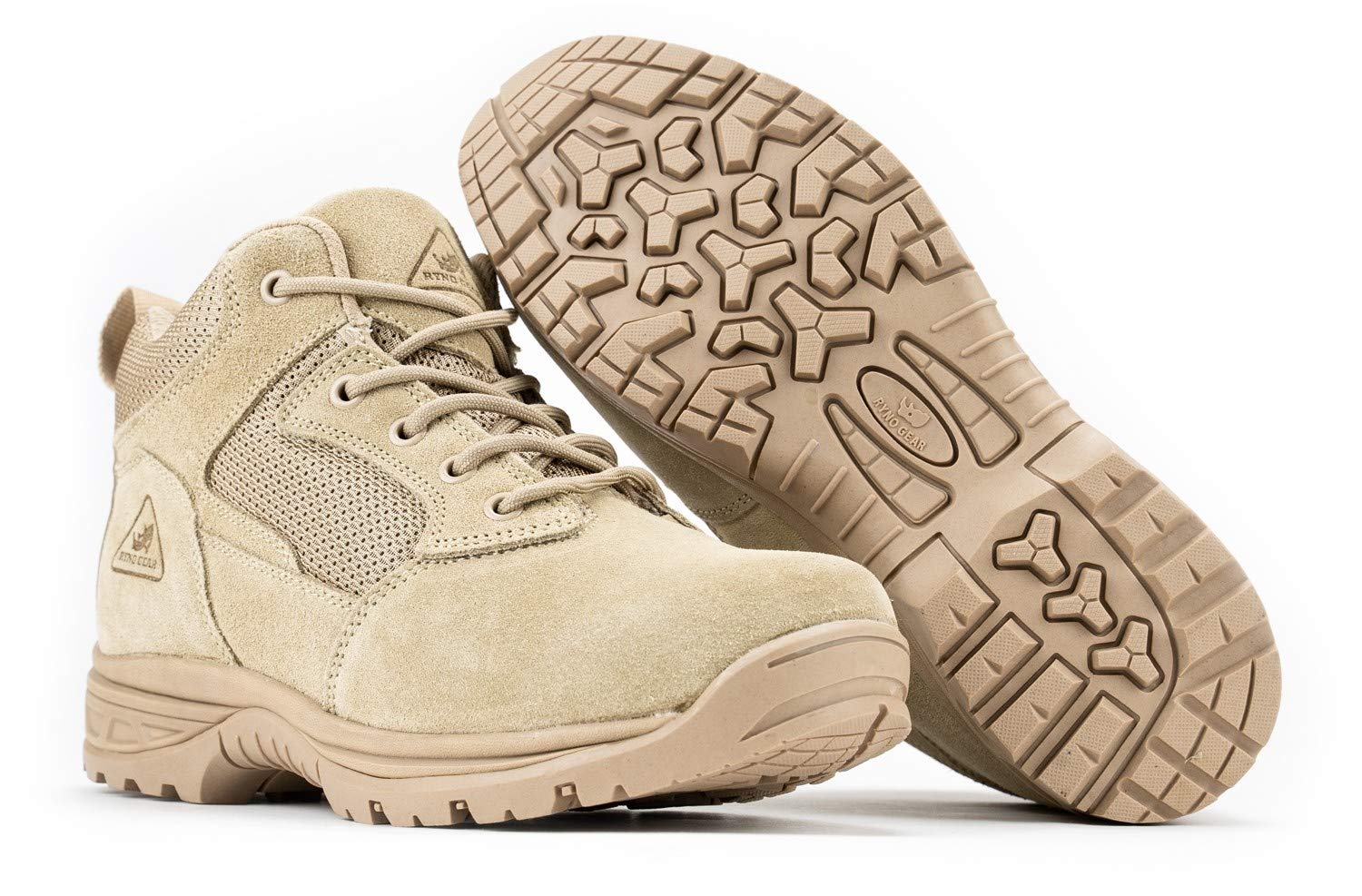 RYNO GEAR 4.5" Coolmax Tactical Combat Boots (Beige, US Footwear Size System, Adult, Men, Numeric, Medium, 8.5)