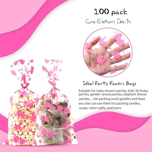 Miniatura 3 de COQOFA 100 Piezas Bolsas de Celofán Cello de 5"X11" para Envolver Regalos Bolsas de Golosinas Bolsa de Favor de Fiesta Bolsa Transparente para