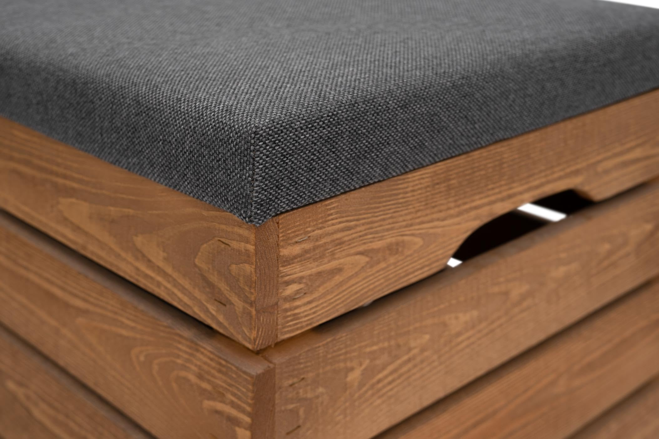 | Sitztruhe mit stauraum holz - polsterbank Sitzbox - sitzbank mit stauraum - aufbewahrungsbox mit deckel - schuhbank mit sitzfläche 60x40x44cm